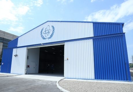 IAEA LEU Fuel Bank at inauguration of storage facility, August 2017 (NTI) 460x318